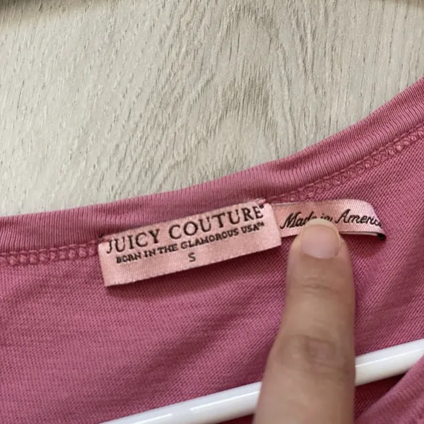 Juicy Couture Y2K Tshirt all hail jucy rhinestone graphic womens Pink (small) vintage - Image 2