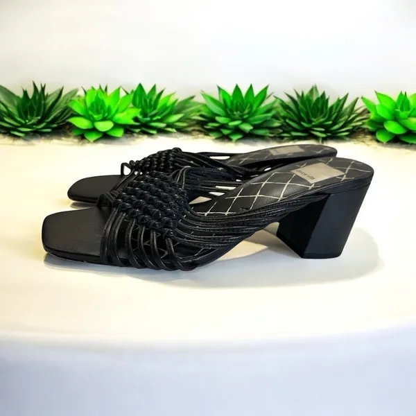Dolce Vita Black Delana Woven‎ Leather Sandals 7.5 Block Heel - Image 11