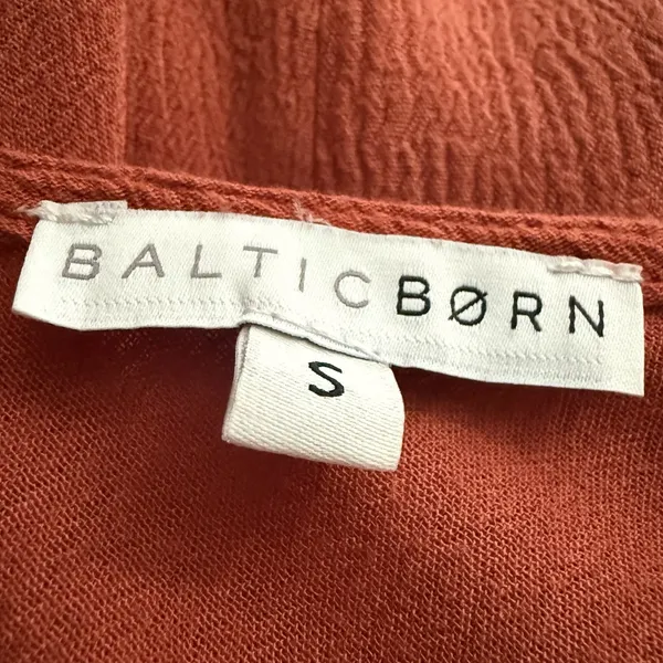 Baltic Born S Babydoll Maxi Dress Rust Tassel Ruffle Boho Rayon Lined Split‎ Hem - Image 9