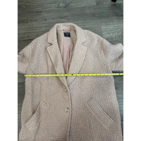 Abercrombie & Fitch Womens Coat, Tweed Long Sleeve, Overcoat, Blush Pink, L‎ - Image 5