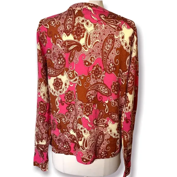 J. crew margot sweater vintage paisley merino wool sz M‎ - Image 4