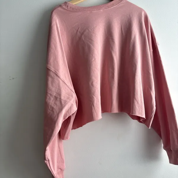 Peach Love California Pink and White Crew Neck Sweater - Image 3
