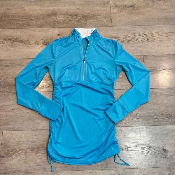 Athleta Blue Hot Shot Performance Pullover Quarter Zip Size Small S‎ - Image 2