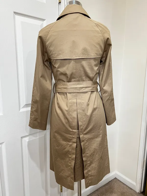 Everlane The Cotton Modern Trench Coat Size XXS Khaki Tan Cornstalk Lined - Image 3