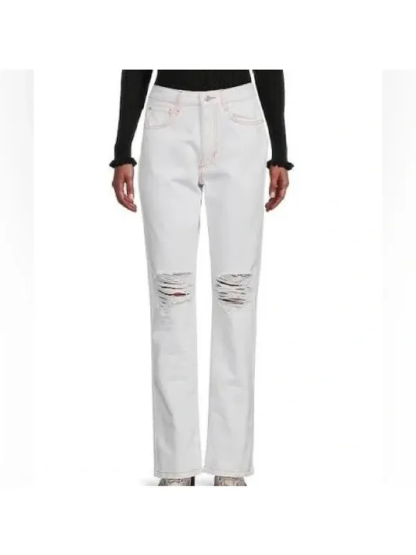 WEWOREWHAT Stretch Denim Classic White Jeans Sz 24 NEW with tags - Image 3