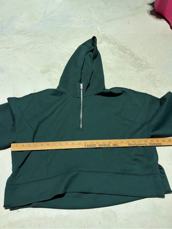 YPB your personal best Dark Green Half-Zip Hoodie large Abercrombie - Image 3