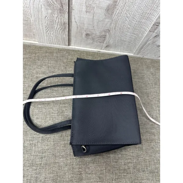 Small Black Handbag Crossbody With Zebra Stripe Interior & Removable Strap - Image 6