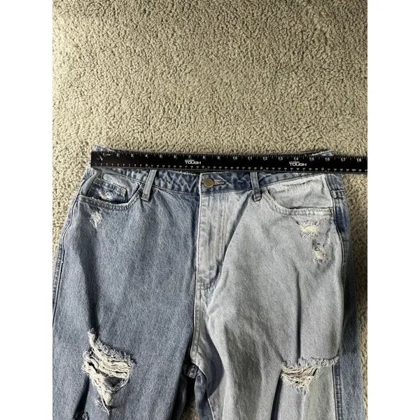 Vervet Flying‎ Monkey Jeans Women 31 Ultra High Rise Tapered Distressed Two Tone Leg - Image 3