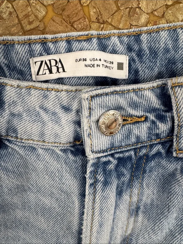 Zara Light Blue Distressed Boyfriend Jeans - Image 3