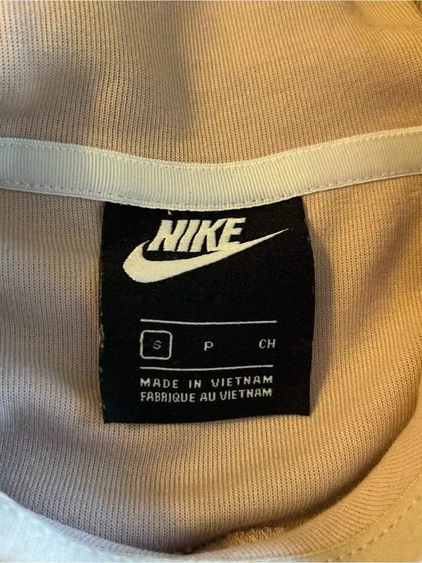 Nike two tone color block tan brown cropped oversized hoodie size S casual - Image 6