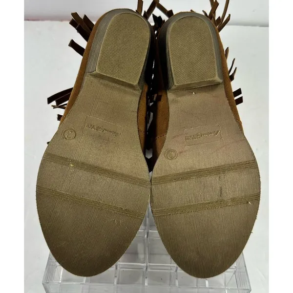 American Eagle Brown Suede Fringe Ankle Boots Booties - Women’s Size 9 - Image 6