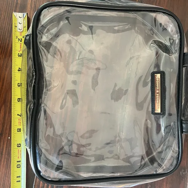Poppy & Peonies Clear Square Bag Black - Image 6