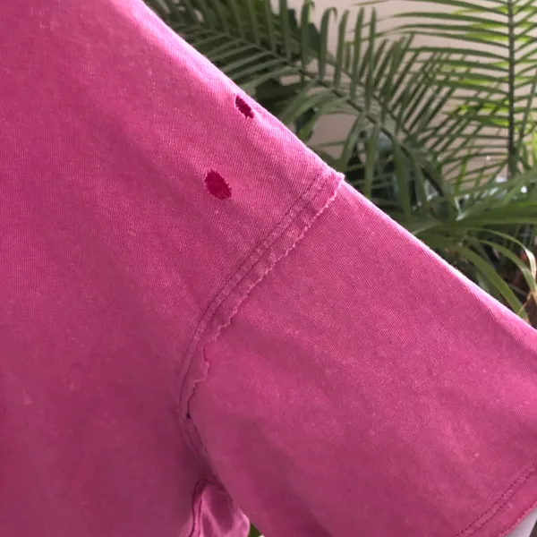 We The Free New Fuchsia Dani Tee Size Medium Distressed Oversized Tunic - Image 6