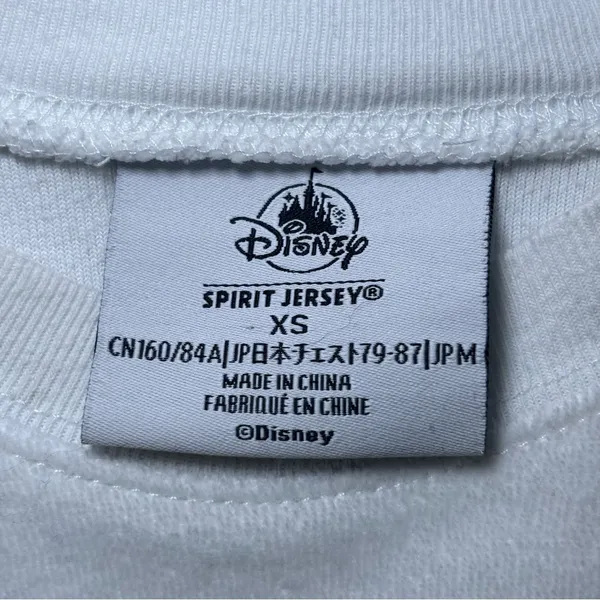 Authentic Disney Spirit Jersey Feelin Classic Sz XS White Velour Mickey Rainbow - Image 13