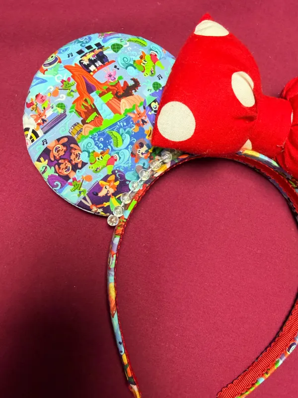 Disney Parks Splash Mountain Minnie Mouse Red Polka Dot Puffy Bow Headband - Image 2