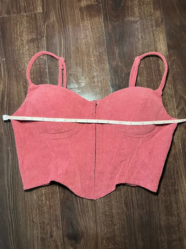 Say what wine corduroy corset top size large - Image 3