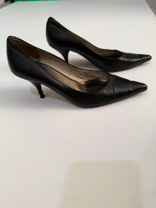 Coach Black Leather Pointed-Toe Kitten Heels - Image 2
