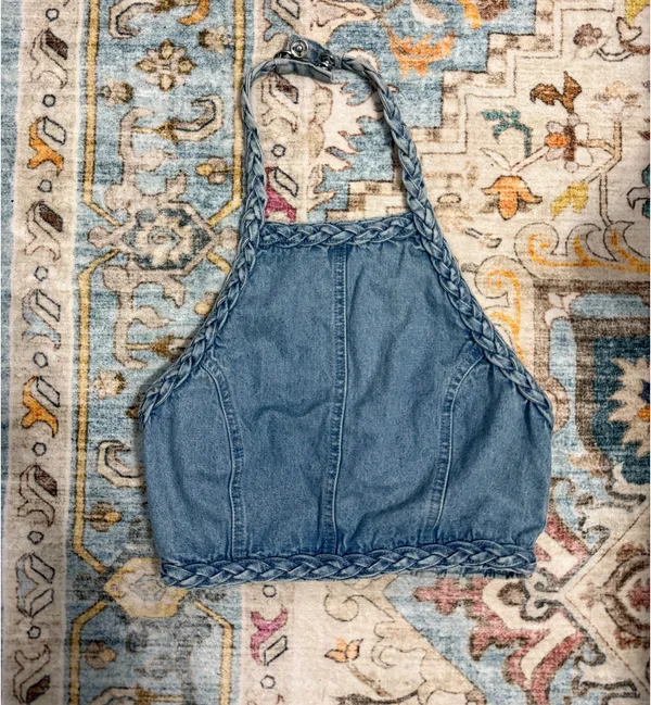 Denim Halter Top Blue - Image 3