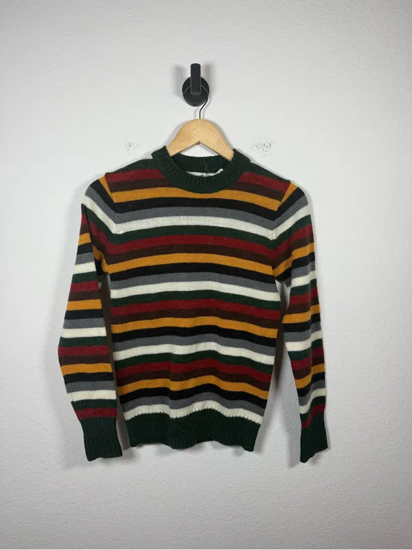 Vintage Genesis Striped Sweater Womens Small Acrylic Wool Made Korea - Image 2