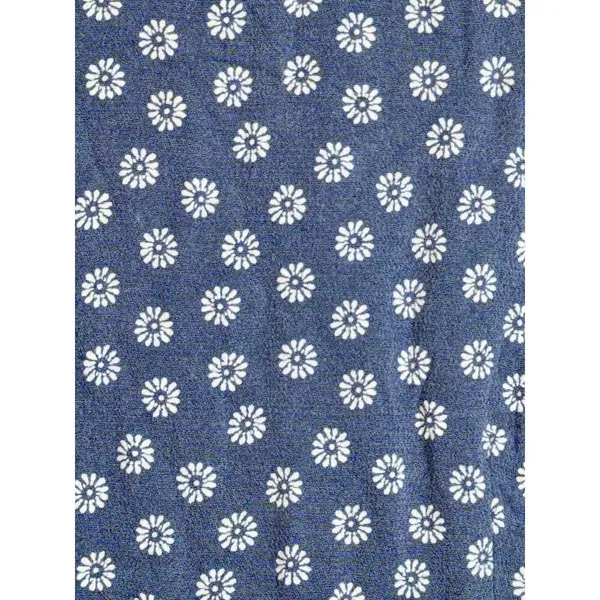 Abercrombie & Fitch Blue White Floral Smocked Puff Sleeve Blouse Top Size Small - Image 7