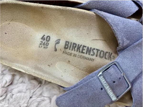 Women's Birkenstock Siena Suede Sandals Purple Shimmer Cross Strap Size 9 40 - Image 3