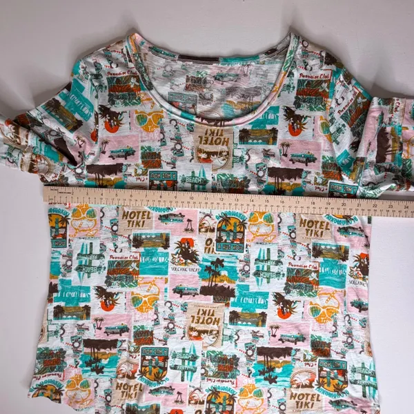 NEW Cato Tropical Graphic Scoop Neck Tee XL Tiki Vacation Resort Colorful Beachy - Image 8
