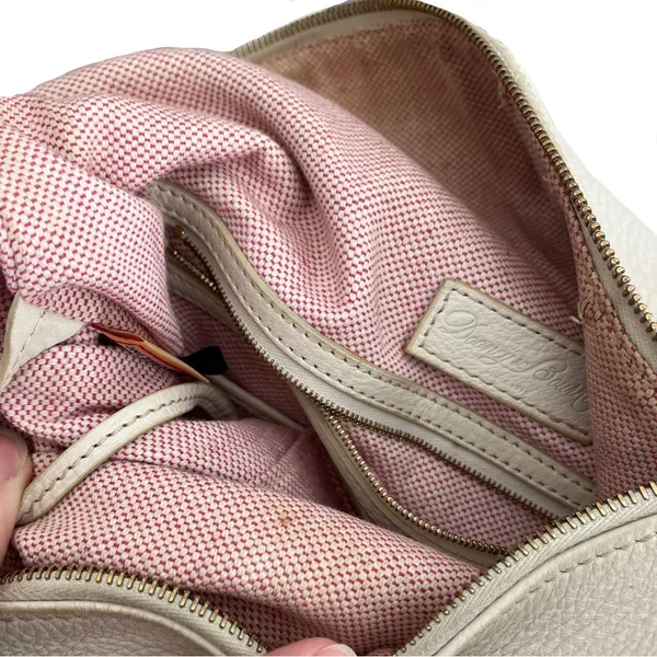 Dooney & Bourke Ivory Pebbled Leather ‘Dillen Large Pocket’ Hobo Shoulder Bag - Image 9
