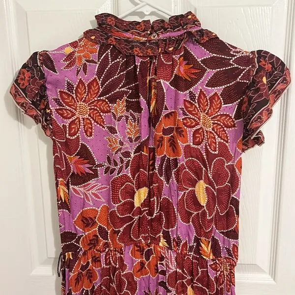 Farm Rio Sweet Floral Midi Dress In Sweet Floral Lilac NWT Size XL - Image 11