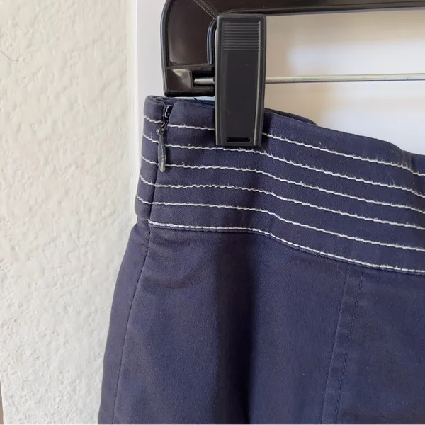 Lilly Pulitzer Mini Skirt in Navy Blue with White Stitching - Image 4