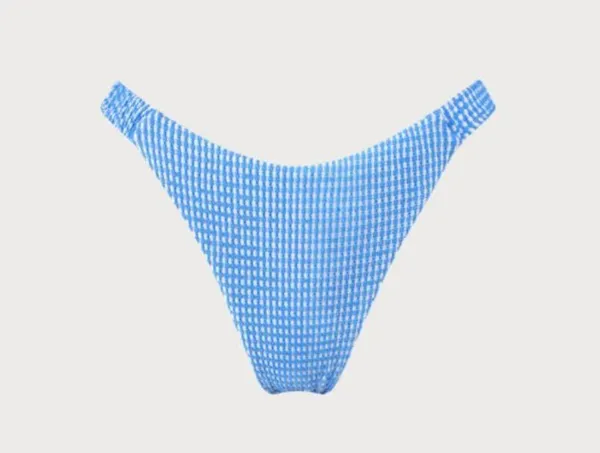 BERLOOK Blue Textured Striped Bikini Bottom ONLY 38 Size M - Image 5