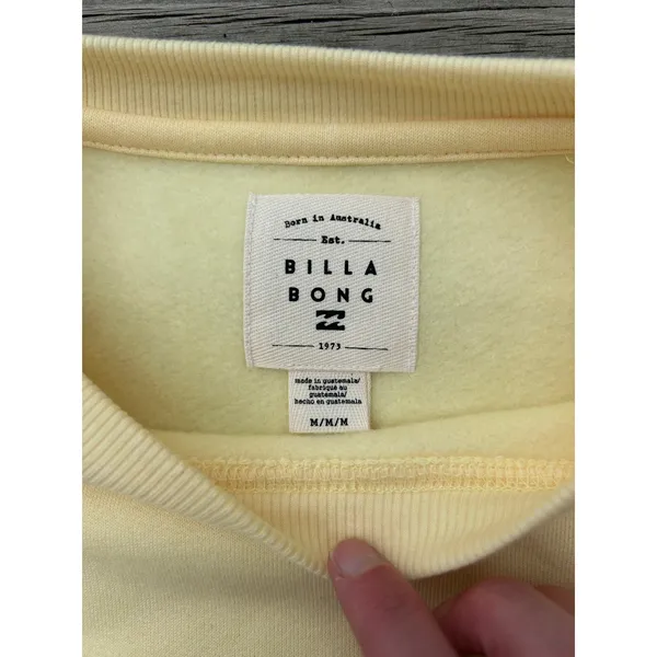 Billabong Yellow Hawaii Sweatshirt Palm Tree Graphic Crewneck Women's M NWOT - Image 11