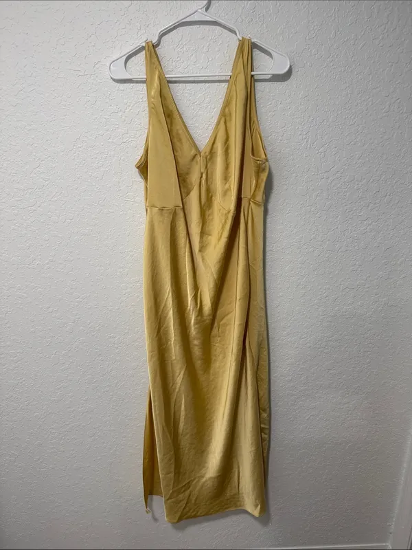 ISABEL by Ingrid + Isabel Yellow Midi Slip Dress Size Large (Maternity) - Image 2