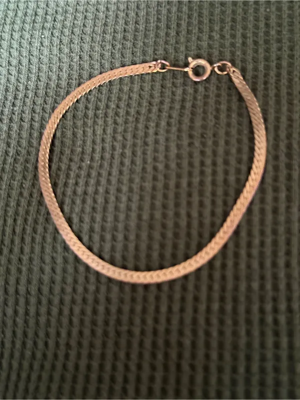 Rose Gold Herringbone Chain Bracelet - Women Jewelry - Image 2