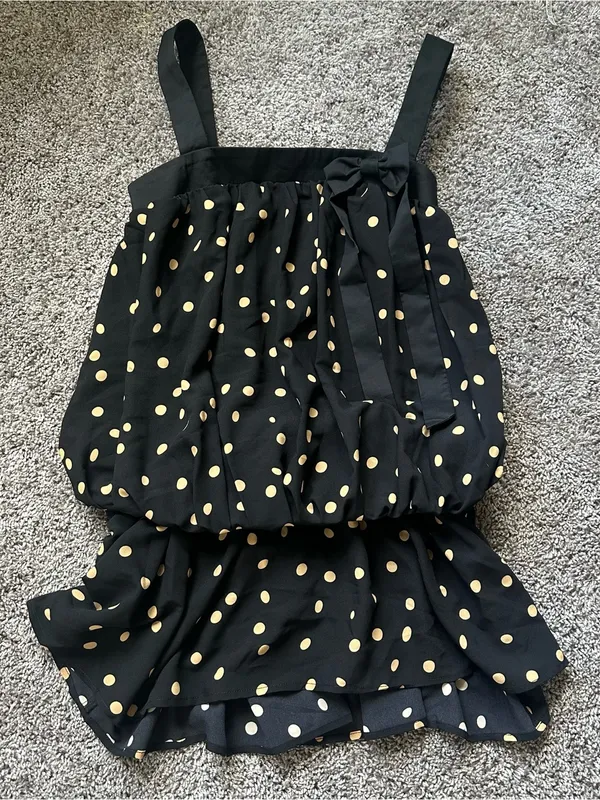 Sugar Thrillz Black Polka Dot Bow Coquette Y2K Bubble Dress - Image 2