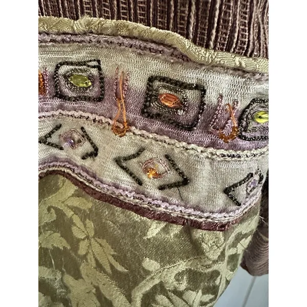 Original RETRO Brand Vintage Boho Tapestry Beaded Accent Jacket Blazer Size M - Image 4