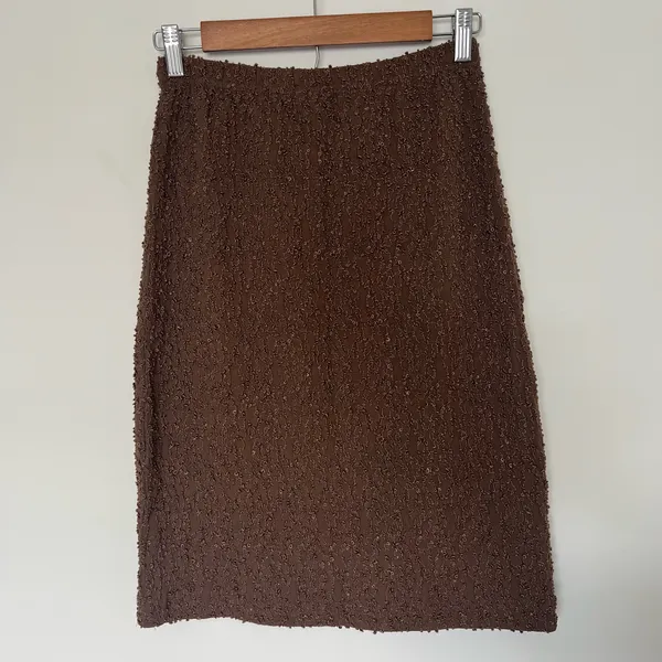 Vintage 90s Front Street Brown Textured Skirt - Image 4
