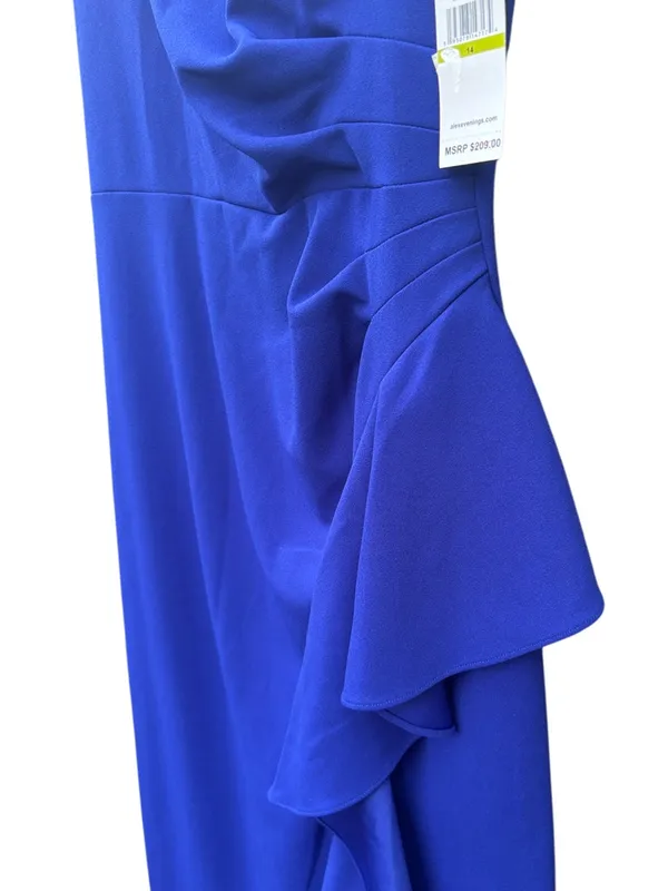 NWT Alex Evenings Cascading Ruffle Maxi Dress Royal Blue Size 14 Retail $209.00 - Image 7