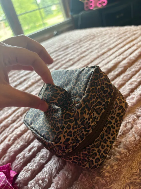 Leopard Print Travel Jewelry Bag Brown - Image 2