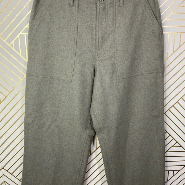 J.‎ Crew Olive Green Gray High Waist Trouser Work Fall Pants Size US 10 - Image 3