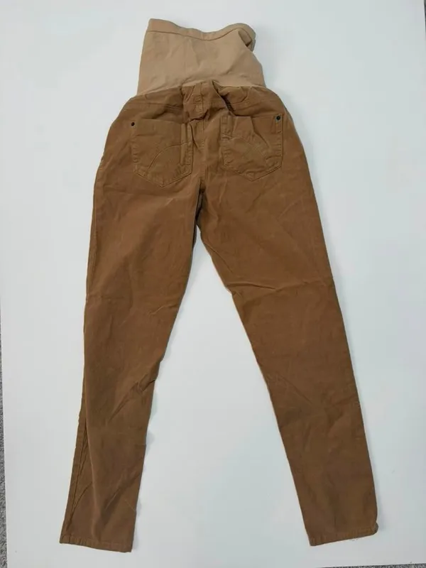 A Pea in the Pod Maternity Tan Brown Corduroy Pants with Secret Fit Belly Panel - Image 9
