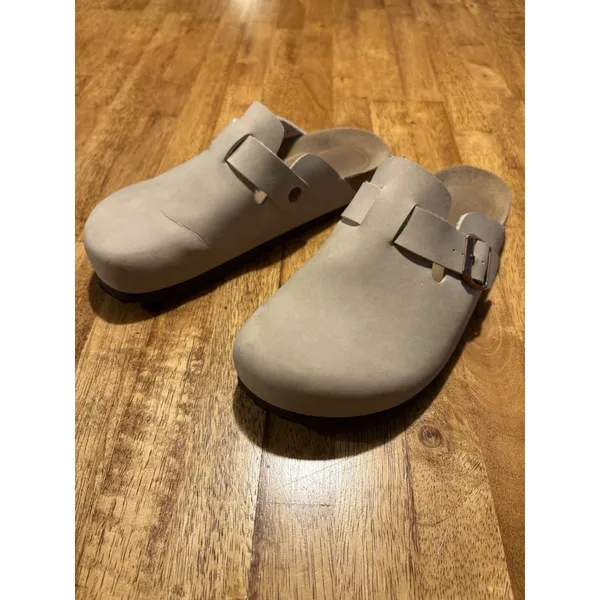 CUSHIONAIRE Hana Cork‎ Footbed Vegan Leather Clogs Size 9 Boho Hippie Casual - Image 2
