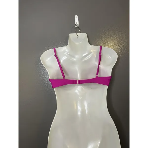Abercrombie & Fitch Bikini Top Womens Large Pink Underwire Adjustable Straps - Image 6