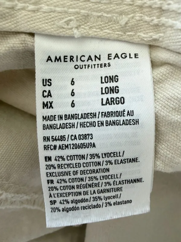 American Eagle AE Stretch Classic Bootcut Cargo Pants Cream Ivory Utility Gorp - Image 14