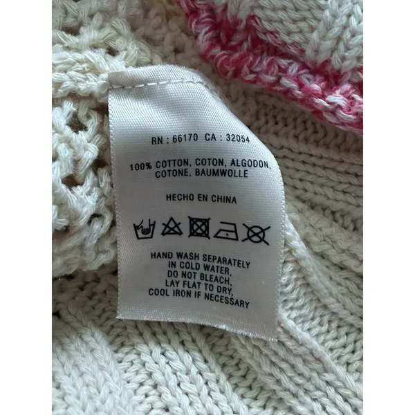 Anthropologie Angel Of The North Sweater Size S Ivory Knit Fringe Boho Crochet - Image 9