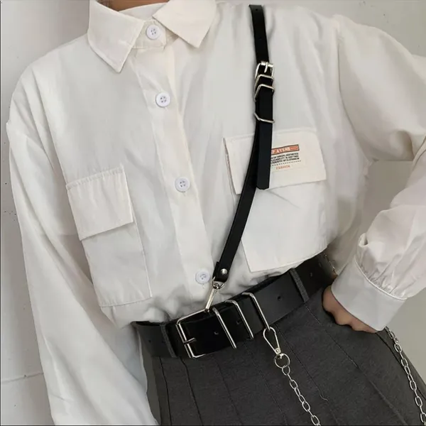 Black Suspender Cross Strap Harness Belt New - Image 3