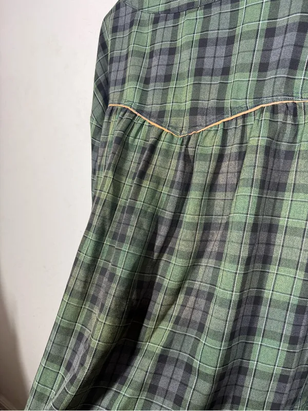Free people Plaid Flannel Shirt Size Large - Image 3