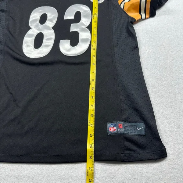 Nike NFL Pittsburgh Steelers #83 Heath Miller On Field Jersey Womens M Black - Image 7