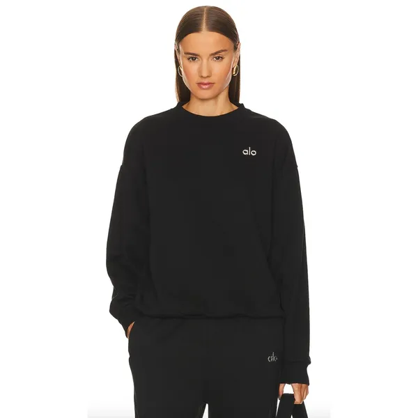 Alo Yoga Accolade Black Crewneck Jogger Sweatpants Set Estimated Small - Image 11