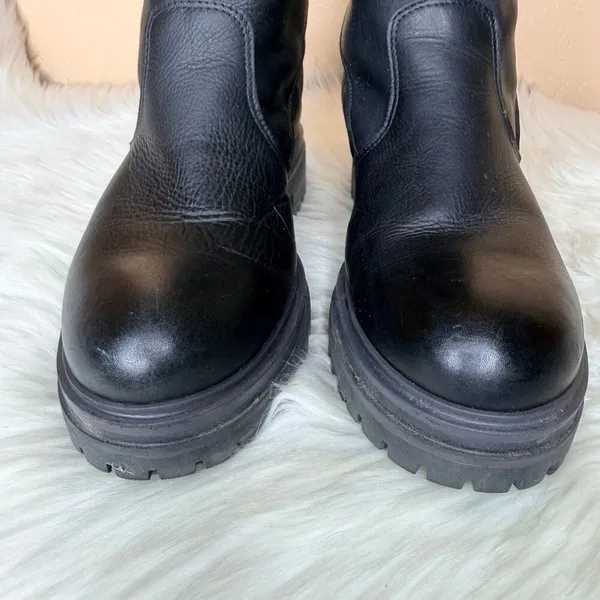 Avellini Leather Faux Fur Convertible Ankle Moto Boots Size 41/US 9.5 - Image 4
