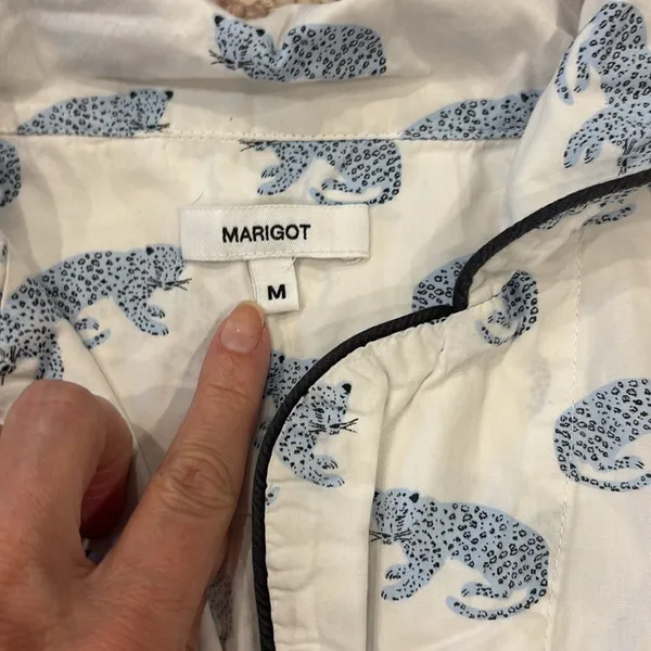 Marigot Leopard Long Pajama Set White Size M - Image 5